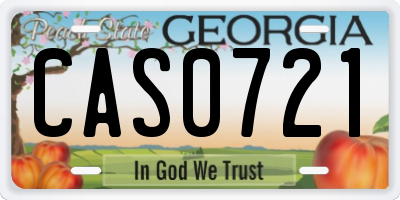 GA license plate CAS0721