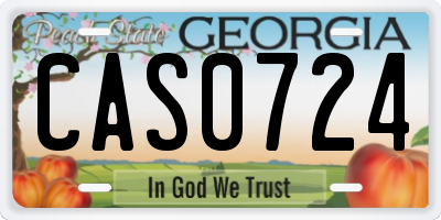 GA license plate CAS0724