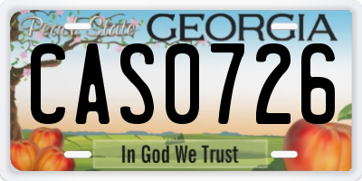 GA license plate CAS0726