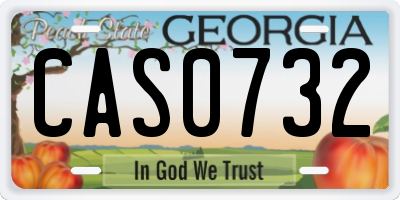 GA license plate CAS0732