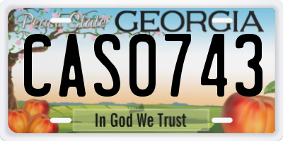 GA license plate CAS0743