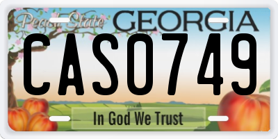 GA license plate CAS0749
