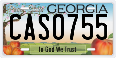 GA license plate CAS0755