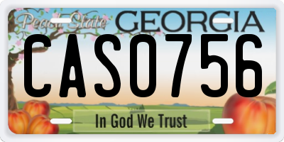 GA license plate CAS0756