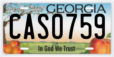 GA license plate CAS0759