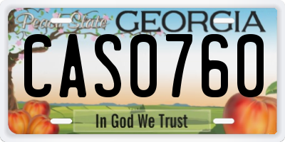 GA license plate CAS0760