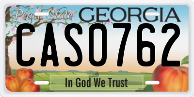 GA license plate CAS0762