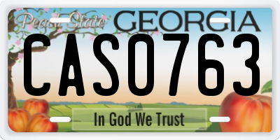 GA license plate CAS0763