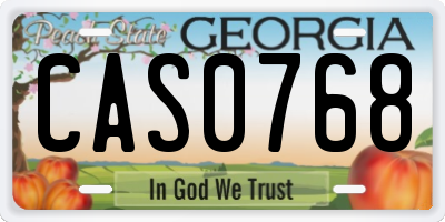GA license plate CAS0768