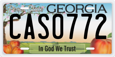 GA license plate CAS0772