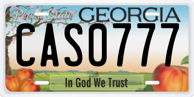 GA license plate CAS0777