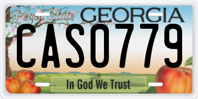 GA license plate CAS0779