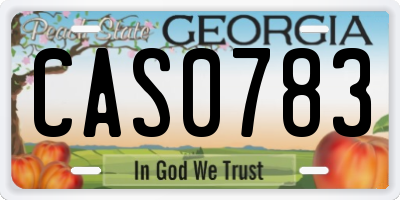 GA license plate CAS0783