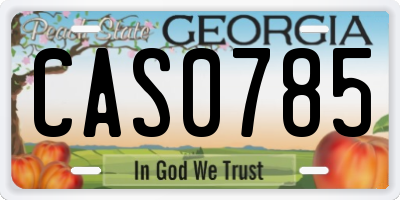GA license plate CAS0785