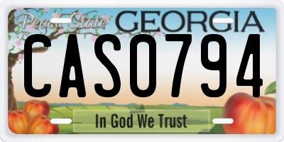 GA license plate CAS0794