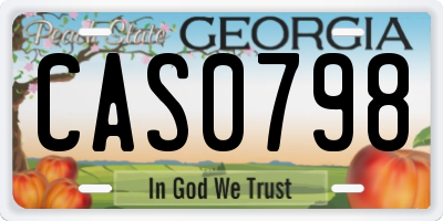 GA license plate CAS0798
