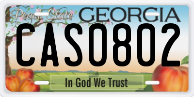 GA license plate CAS0802