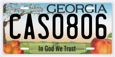 GA license plate CAS0806