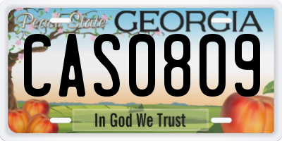 GA license plate CAS0809