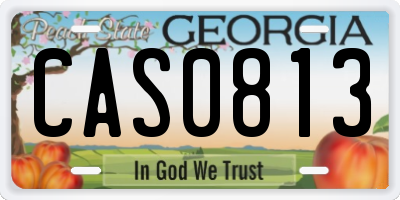 GA license plate CAS0813