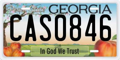 GA license plate CAS0846