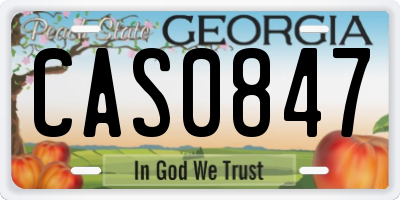 GA license plate CAS0847