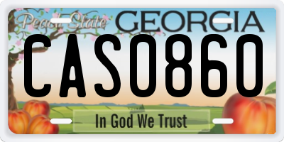 GA license plate CAS0860