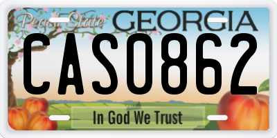 GA license plate CAS0862