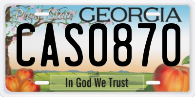 GA license plate CAS0870