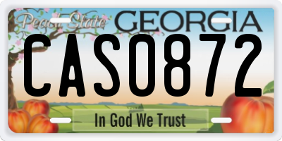 GA license plate CAS0872