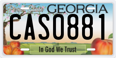 GA license plate CAS0881