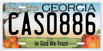 GA license plate CAS0886