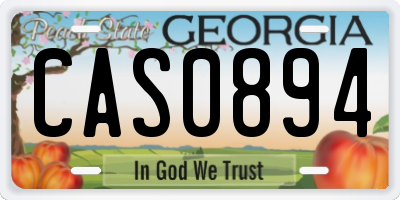 GA license plate CAS0894