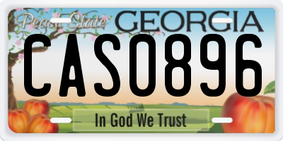 GA license plate CAS0896