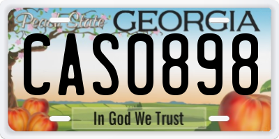 GA license plate CAS0898