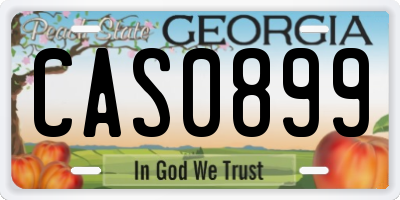 GA license plate CAS0899