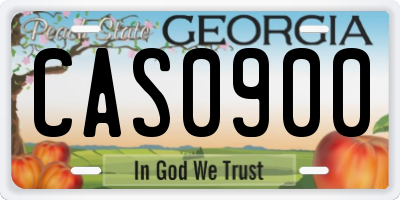 GA license plate CAS0900