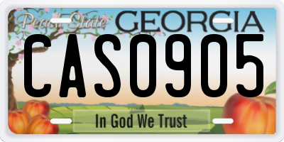 GA license plate CAS0905