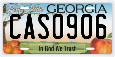 GA license plate CAS0906