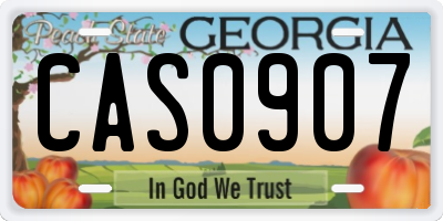 GA license plate CAS0907