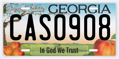 GA license plate CAS0908