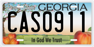 GA license plate CAS0911