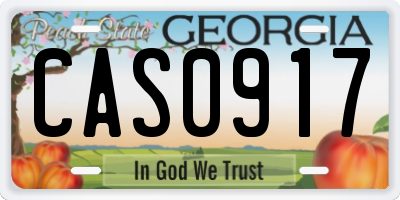 GA license plate CAS0917