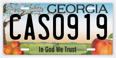 GA license plate CAS0919