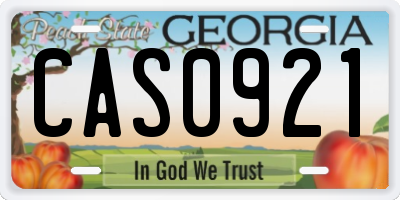 GA license plate CAS0921