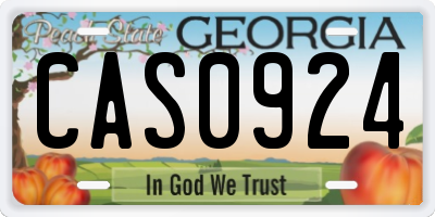 GA license plate CAS0924