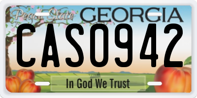 GA license plate CAS0942