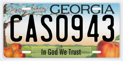 GA license plate CAS0943