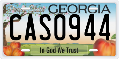 GA license plate CAS0944