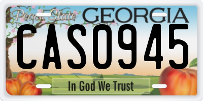 GA license plate CAS0945